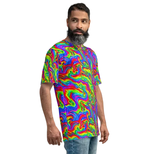 Color Storm on a Men's Crew Neck T-Shirt