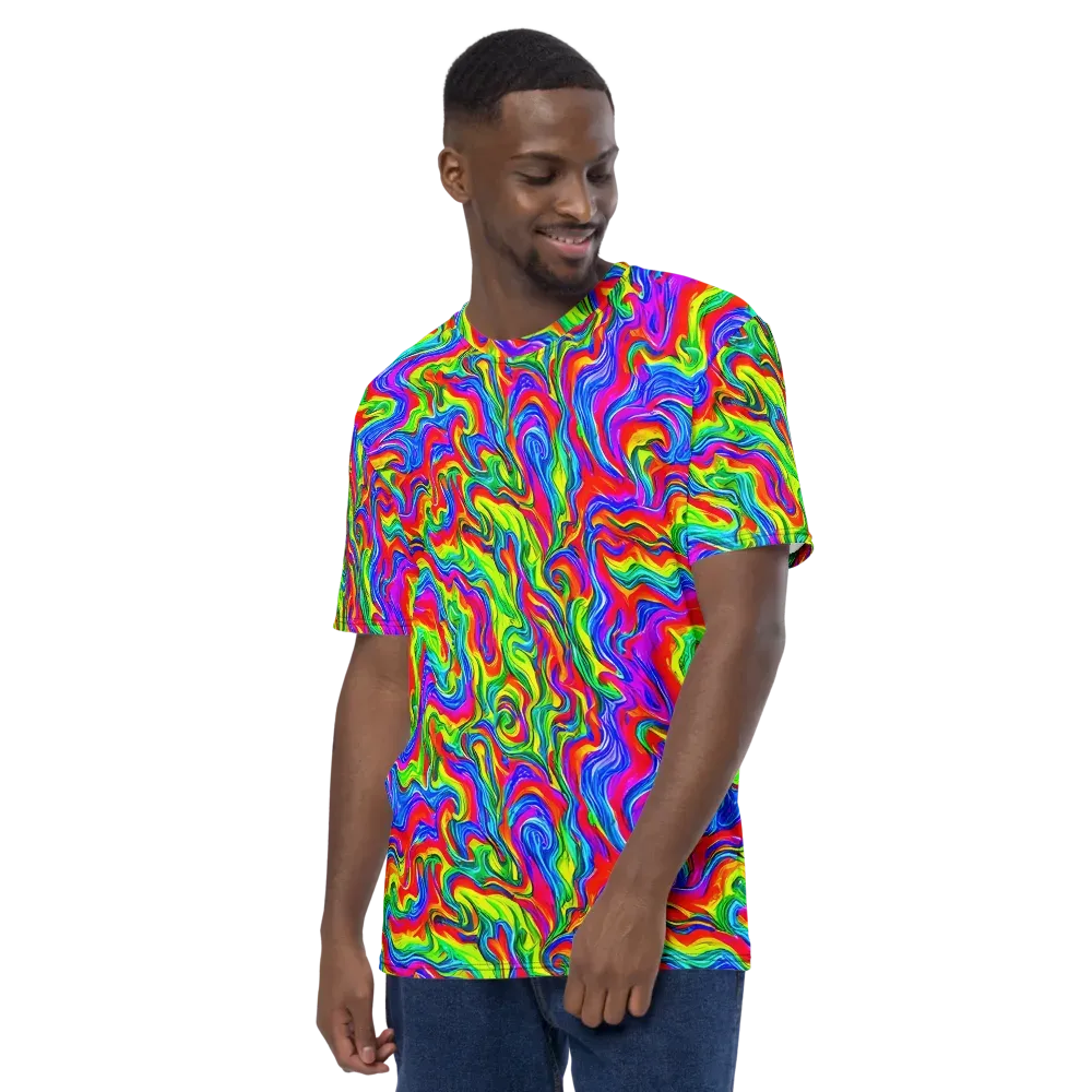 Color Storm on Men's Crew Neck T-Shirt — Left
