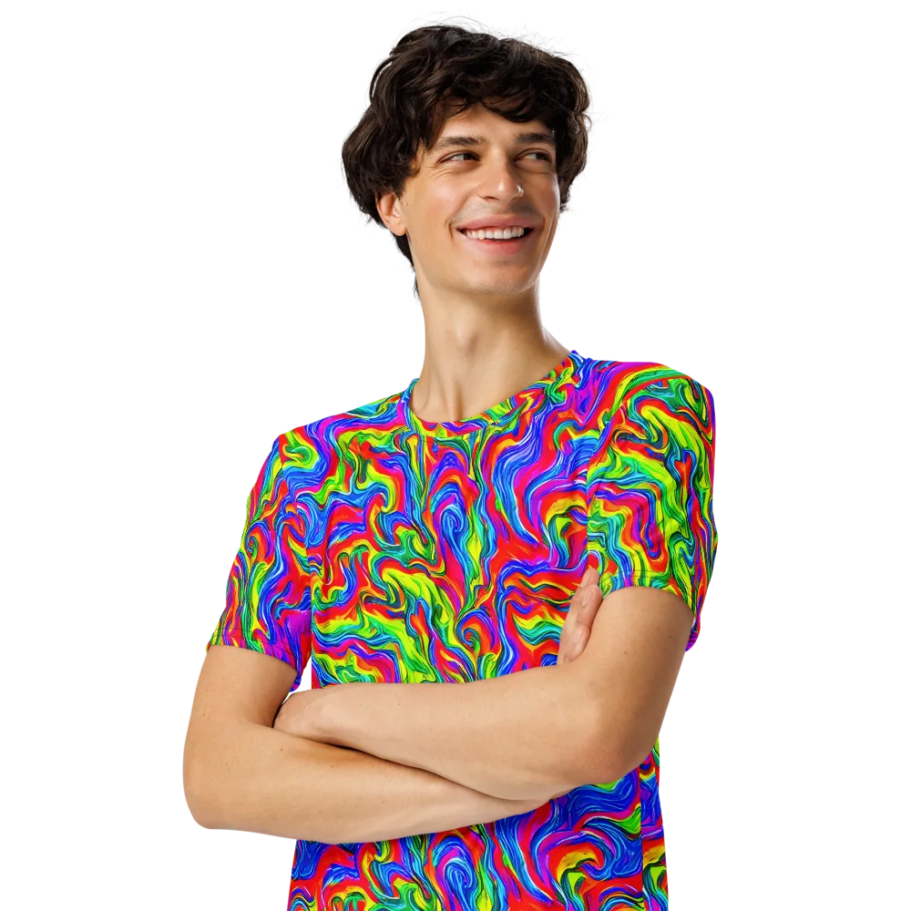 Color Storm on Men's Crew Neck T-Shirt — Left Front