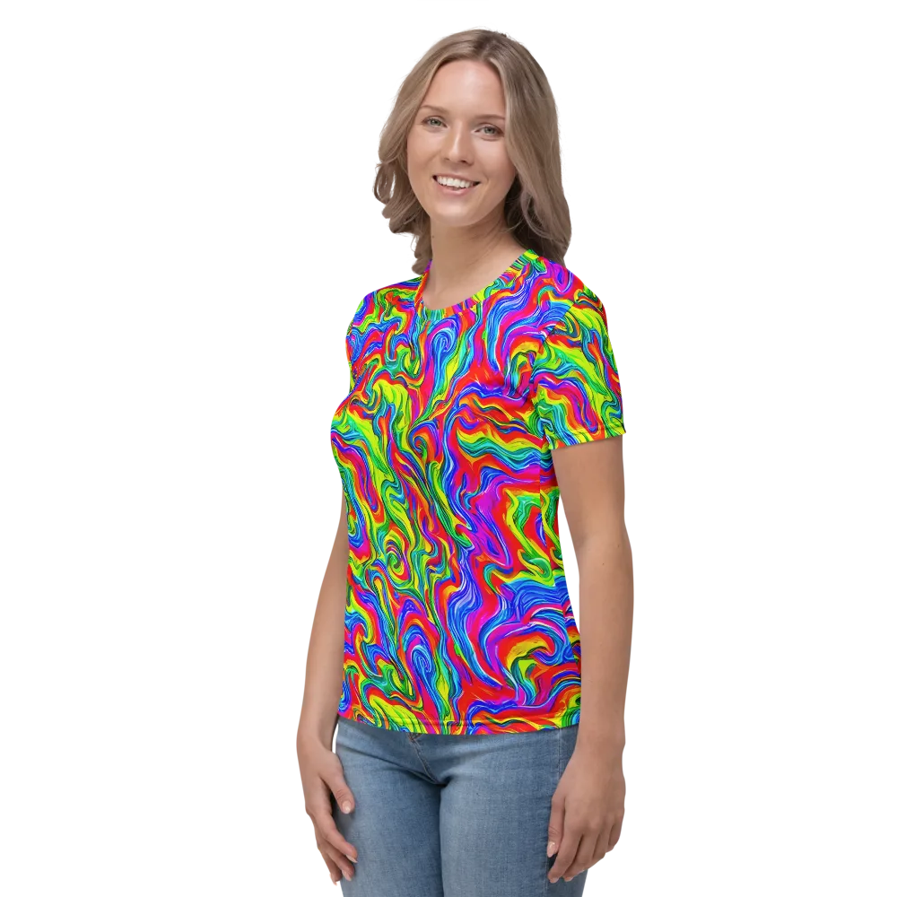 Color Storm on Women's Crew Neck T-Shirt — Left