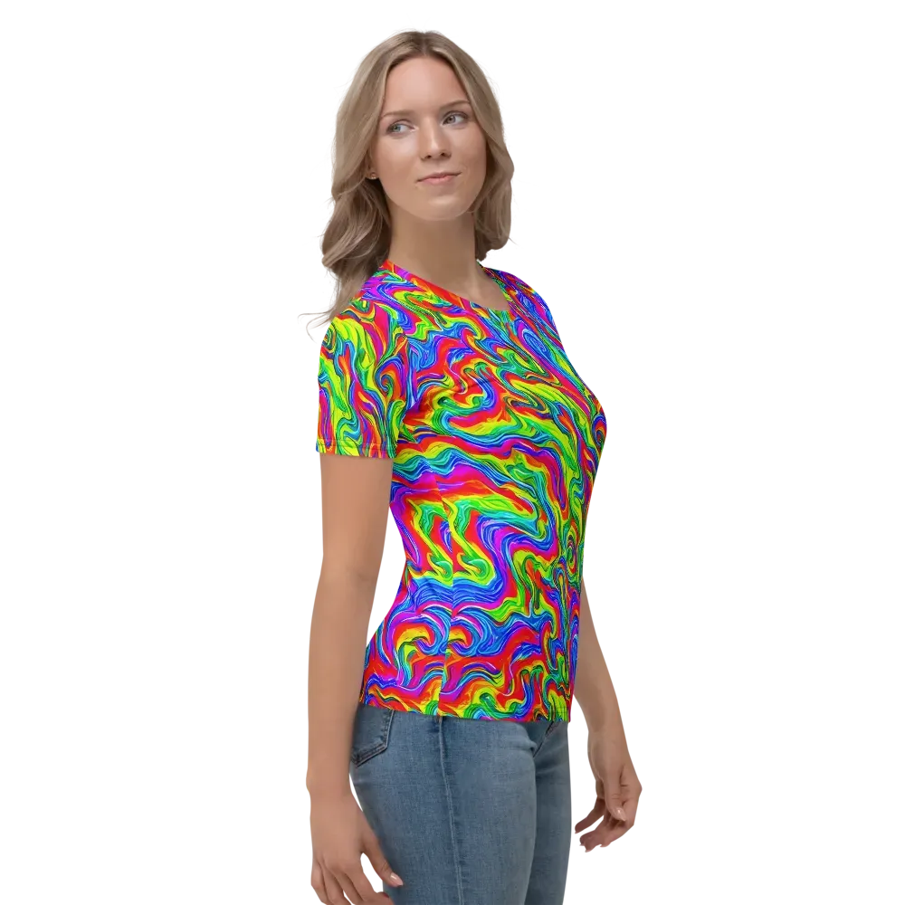 Color Storm on Women's Crew Neck T-Shirt — Right