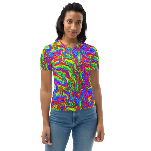 Color Storm on a Women's Crew Neck T-Shirt