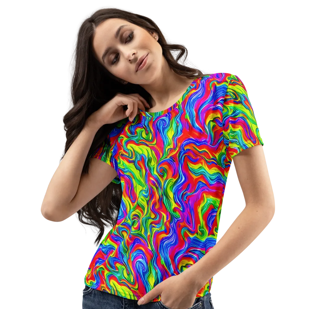 Color Storm on Women's Crew Neck T-Shirt — Left Front