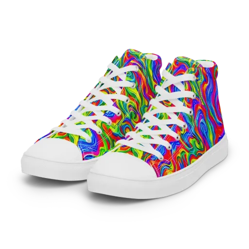 Color Storm on a Women's High Top Canvas Shoes