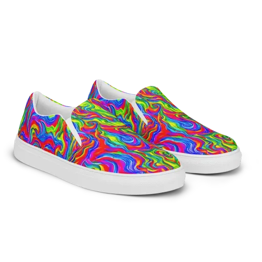 Color Storm on a Men's Slip-On Canvas Shoes