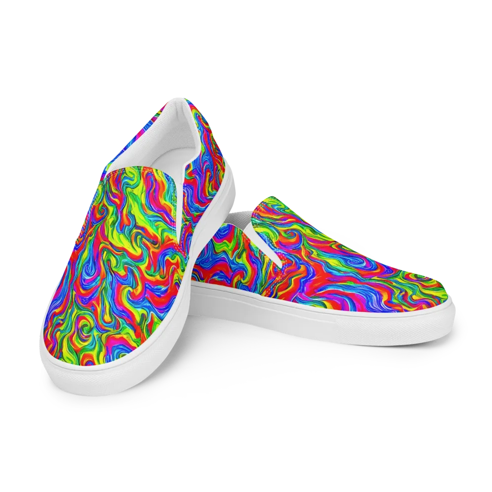 Color Storm on Men's Slip-On Canvas Shoes — Left Front