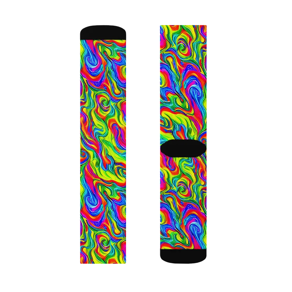 Color Storm on Socks — Right Sock