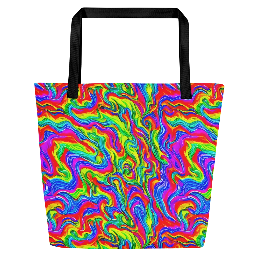 Color Storm on Large Tote Bag W/ Pocket — Front
