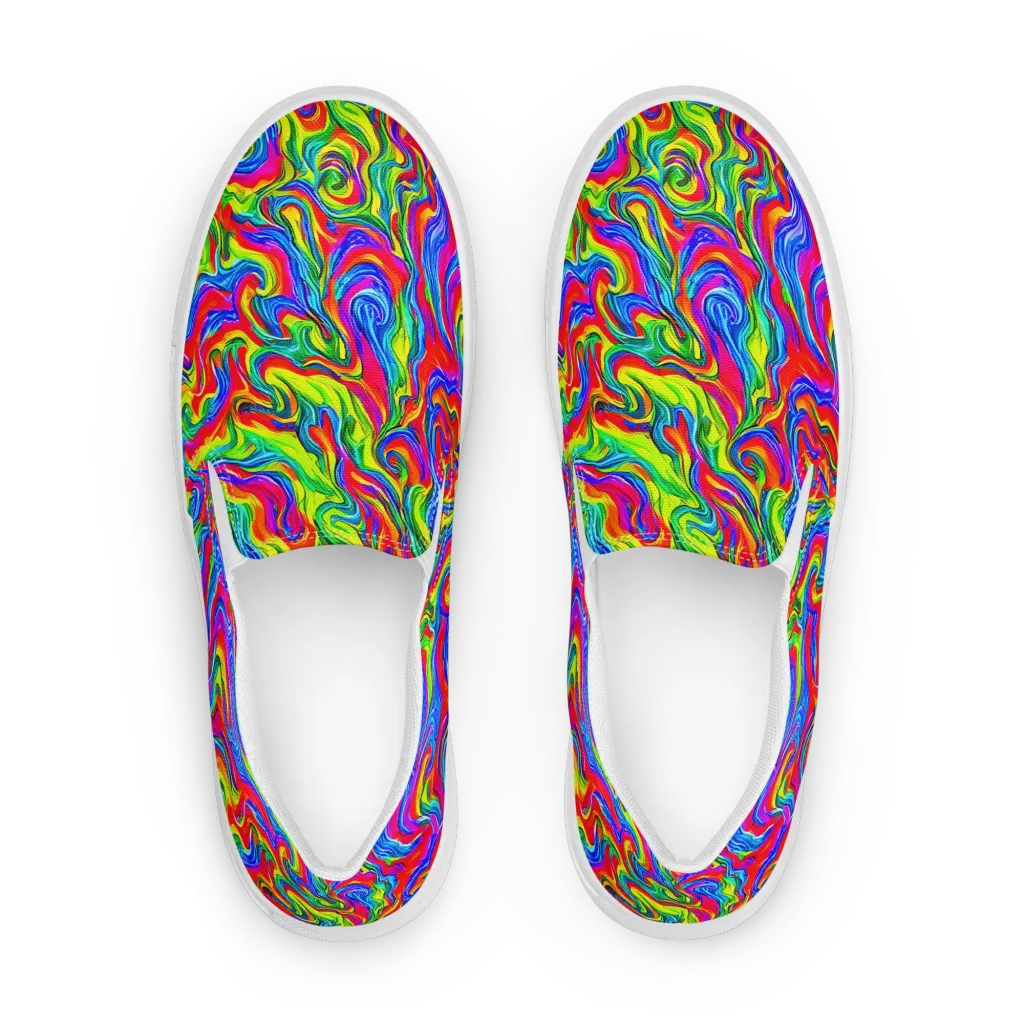 Color Storm on Women's Slip-On Canvas Shoes — Front