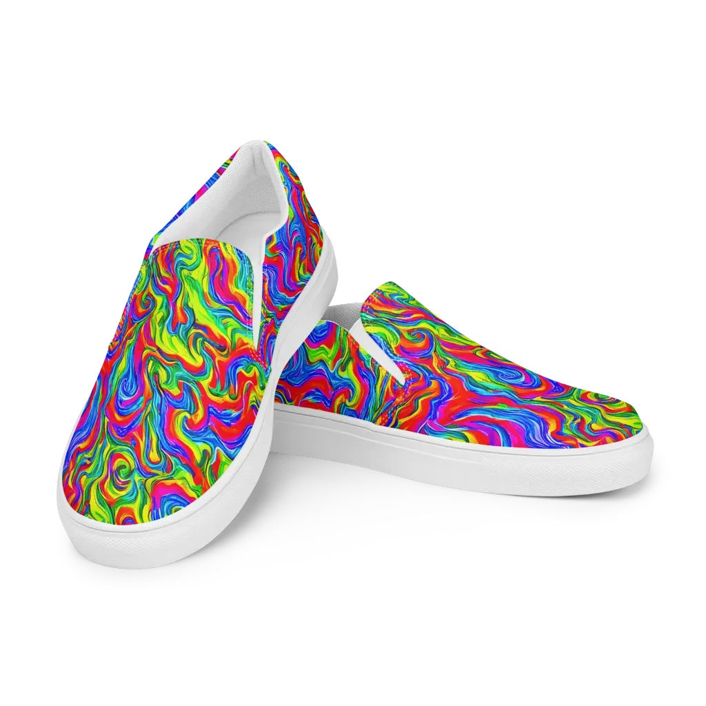 Color Storm on Women's Slip-On Canvas Shoes — Left Front