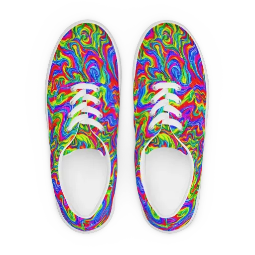 Color Storm on a Men's Lace-Up Canvas Shoes