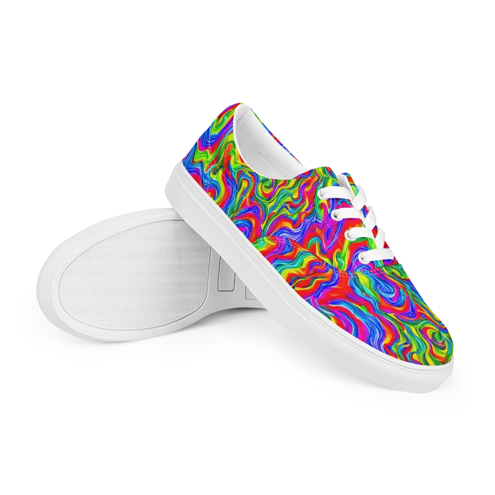 Color Storm on Men's Lace-Up Canvas Shoes — Right Front