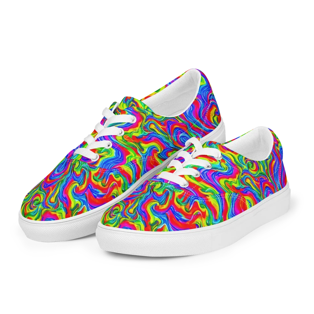 Color Storm on Men's Lace-Up Canvas Shoes — Left Front