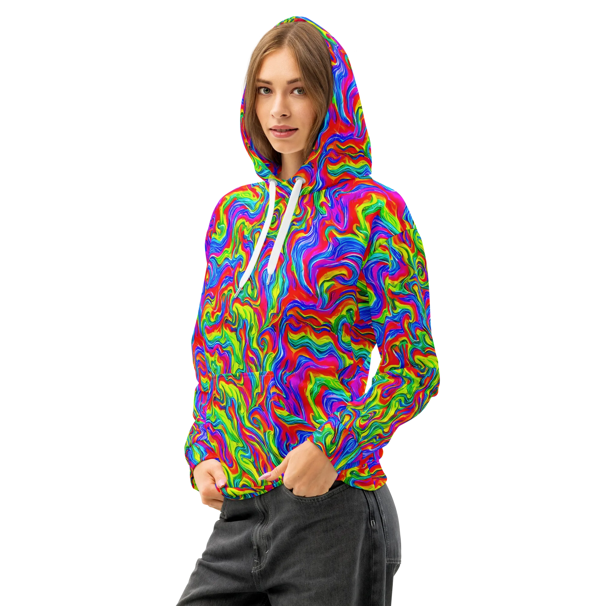 Color Storm on Cotton Hoodie — Left Front