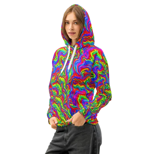 Color Storm on a Cotton Hoodie
