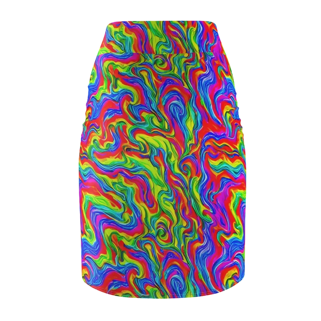 Color Storm on Pencil Skirt — Back