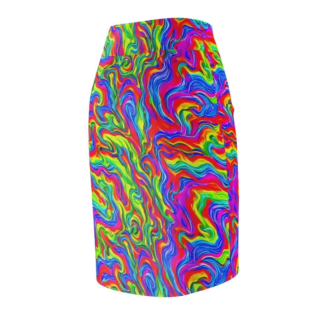 Color Storm on Pencil Skirt — Back Side