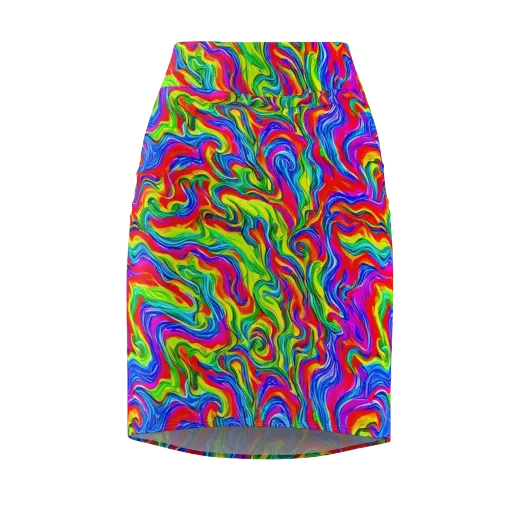 Color Storm on a Pencil Skirt