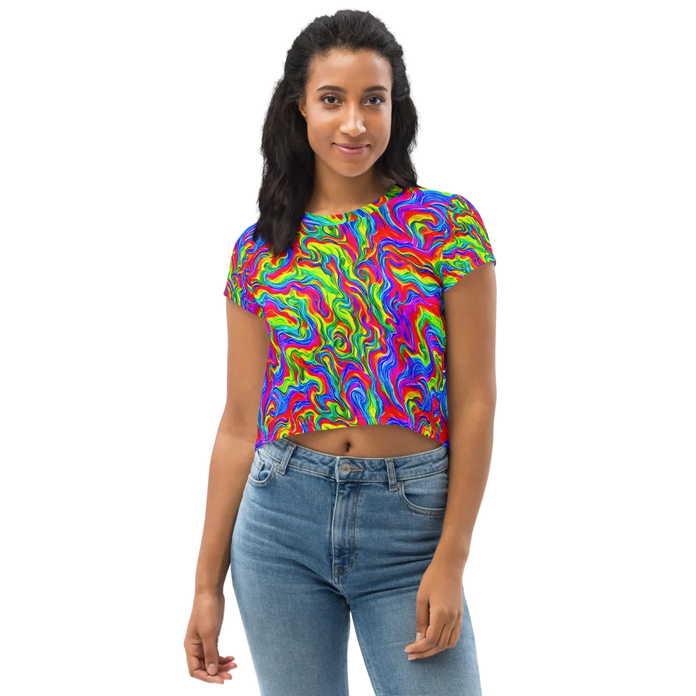 Color Storm on Crop Tee — Front
