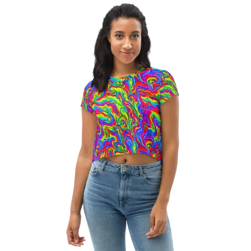 Color Storm on a Crop Tee