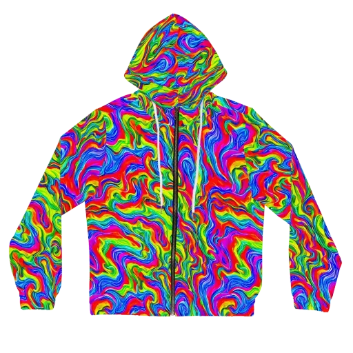Color Storm on a Women's Full-Zip Hoodie