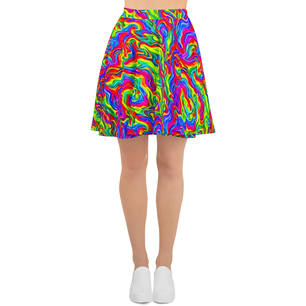 Color Storm on Skater Skirt — Front