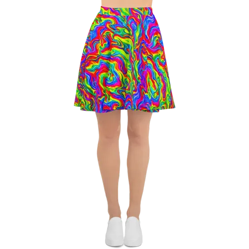 Color Storm on a Skater Skirt