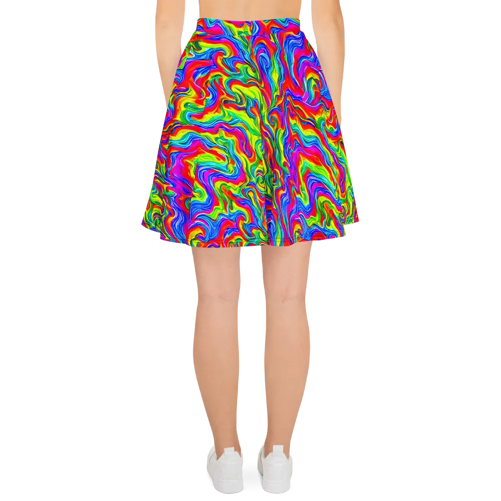 Color Storm on Skater Skirt — Back
