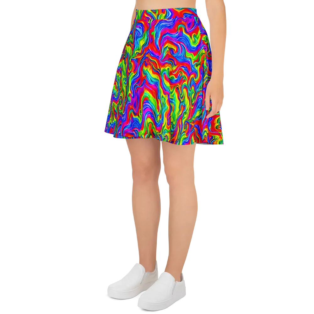 Color Storm on Skater Skirt — Left