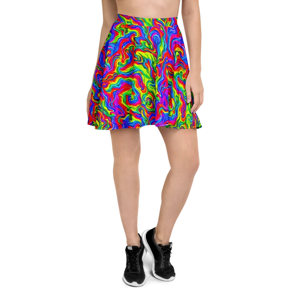 Color Storm on Skater Skirt — Front