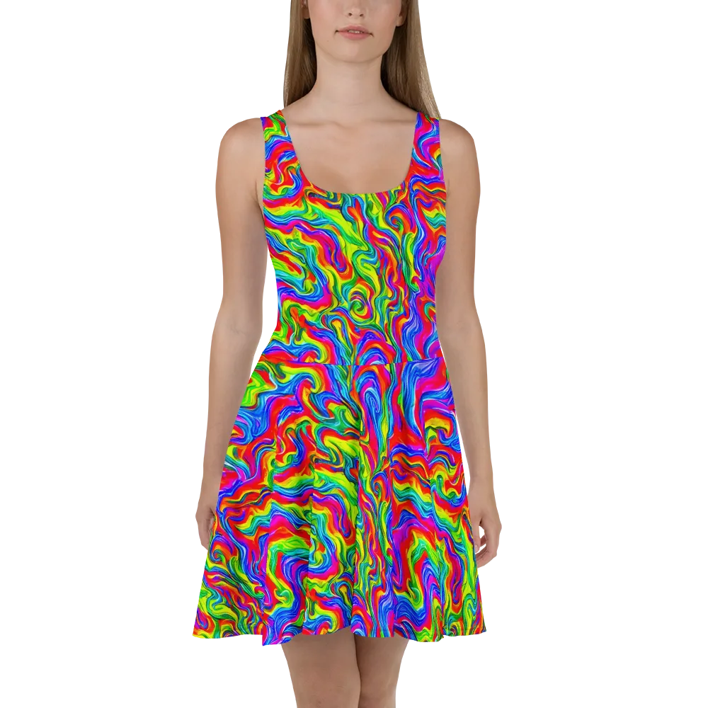 Color Storm on Skater Dress — Front