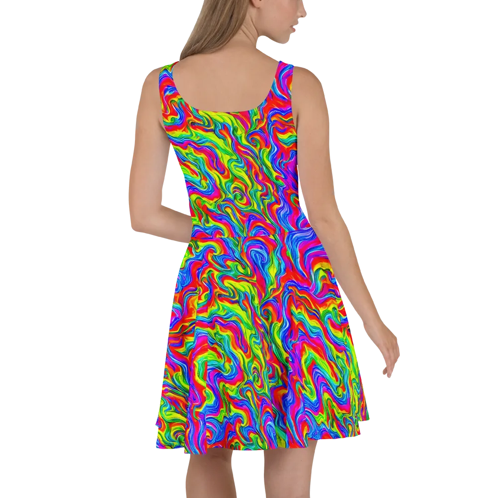 Color Storm on Skater Dress — Back