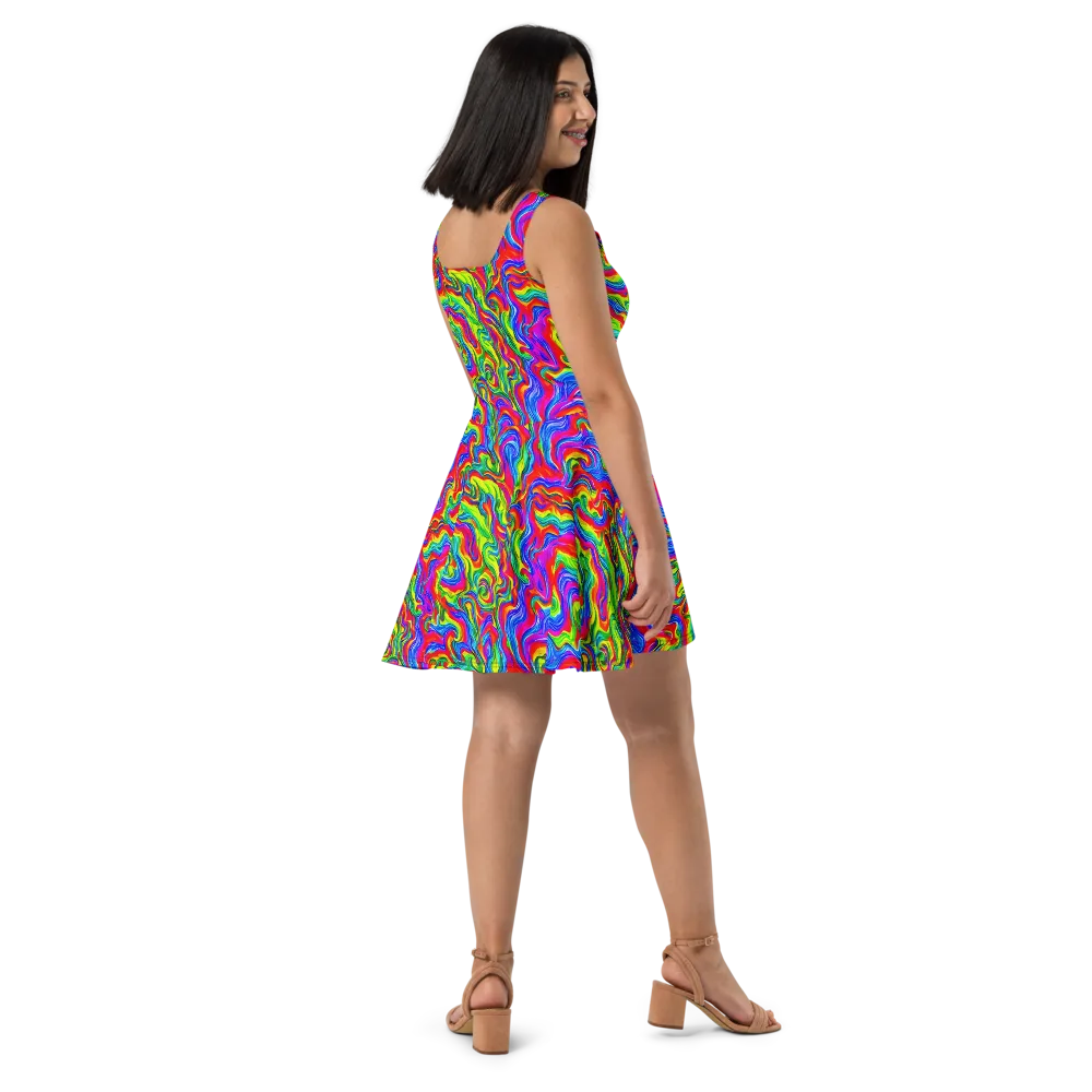 Color Storm on Skater Dress — Right