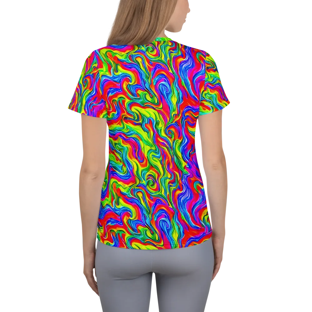 Color Storm on Women's Athletic T-Shirt — Back