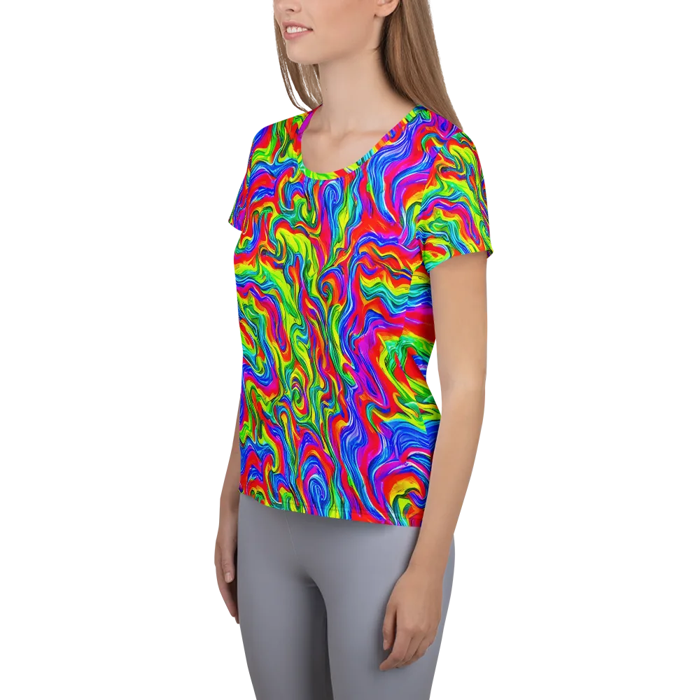 Color Storm on Women's Athletic T-Shirt — Left