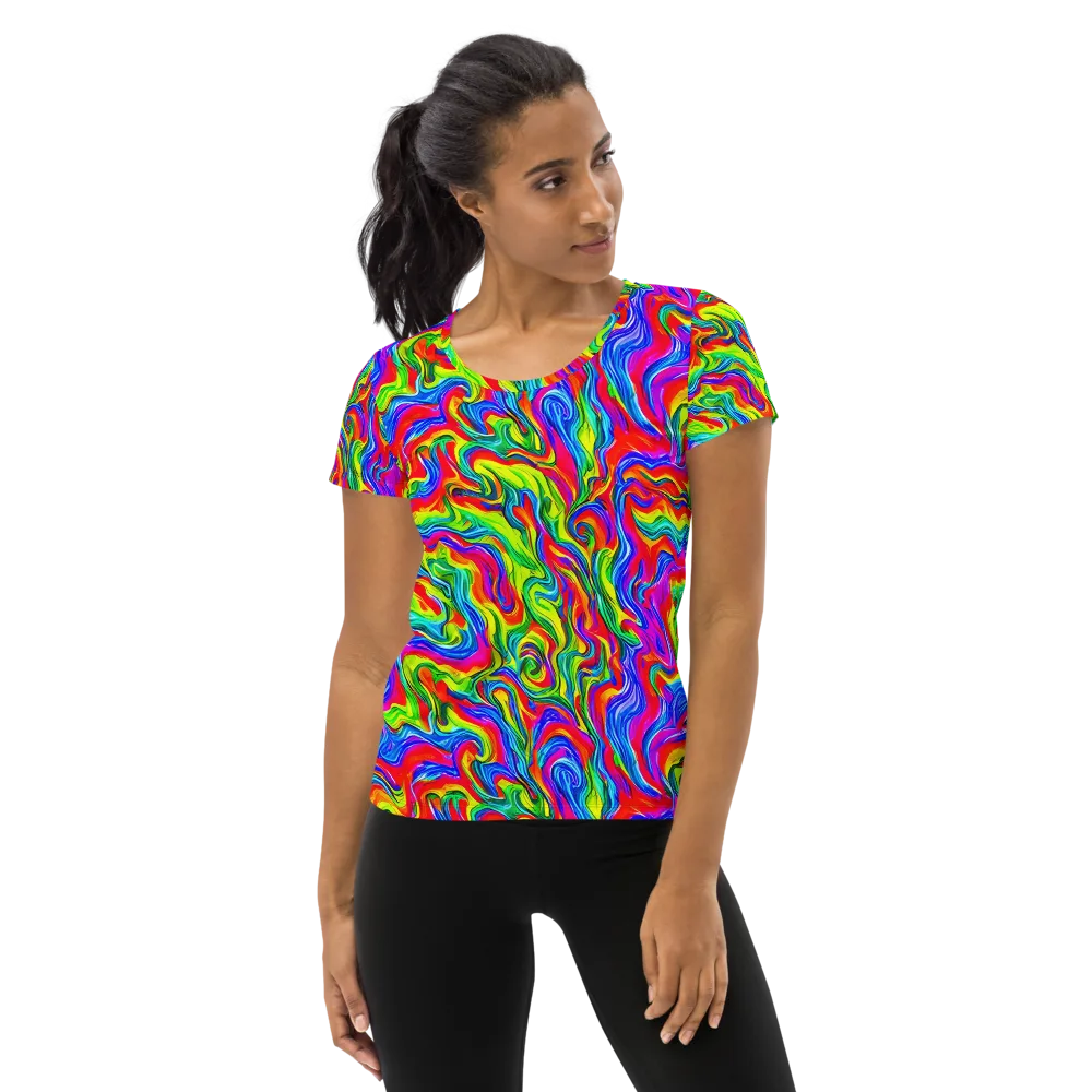 Color Storm on Women's Athletic T-Shirt — Front