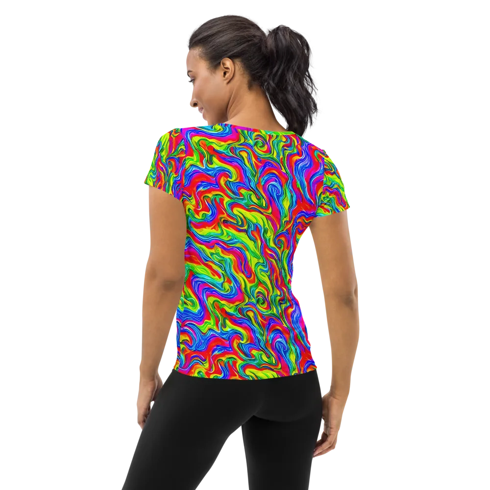 Color Storm on Women's Athletic T-Shirt — Back