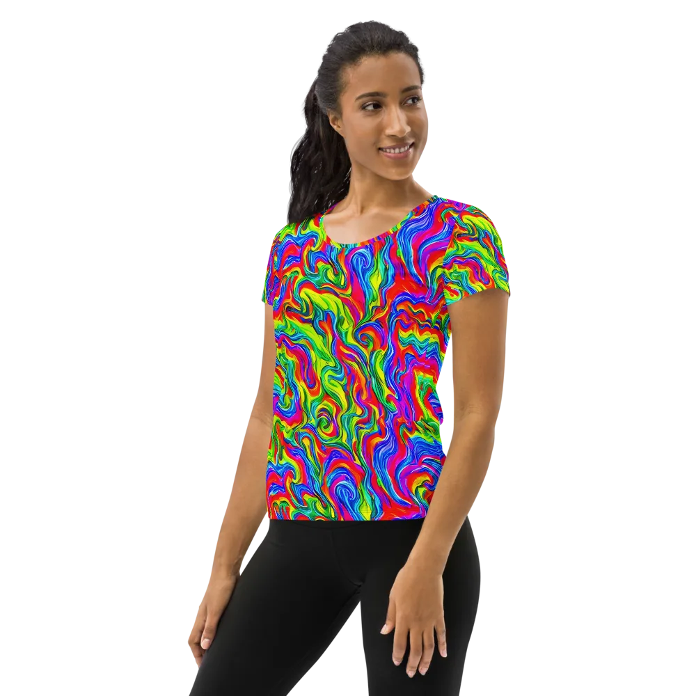 Color Storm on Women's Athletic T-Shirt — Left