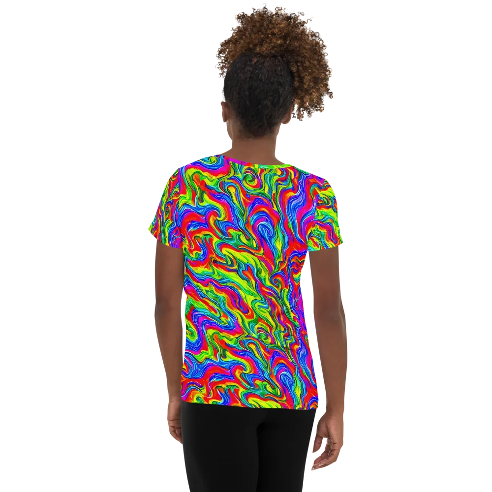 Color Storm on Women's Athletic T-Shirt — Back