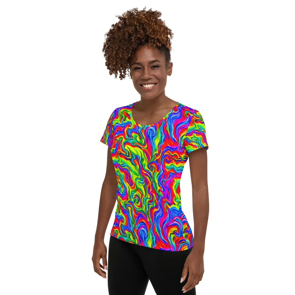 Color Storm on Women's Athletic T-Shirt — Left