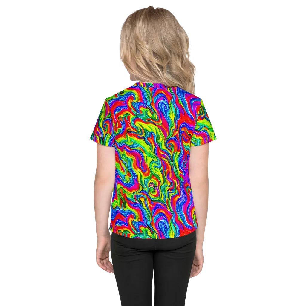 Color Storm on Kids Crew Neck T-Shirt — Back