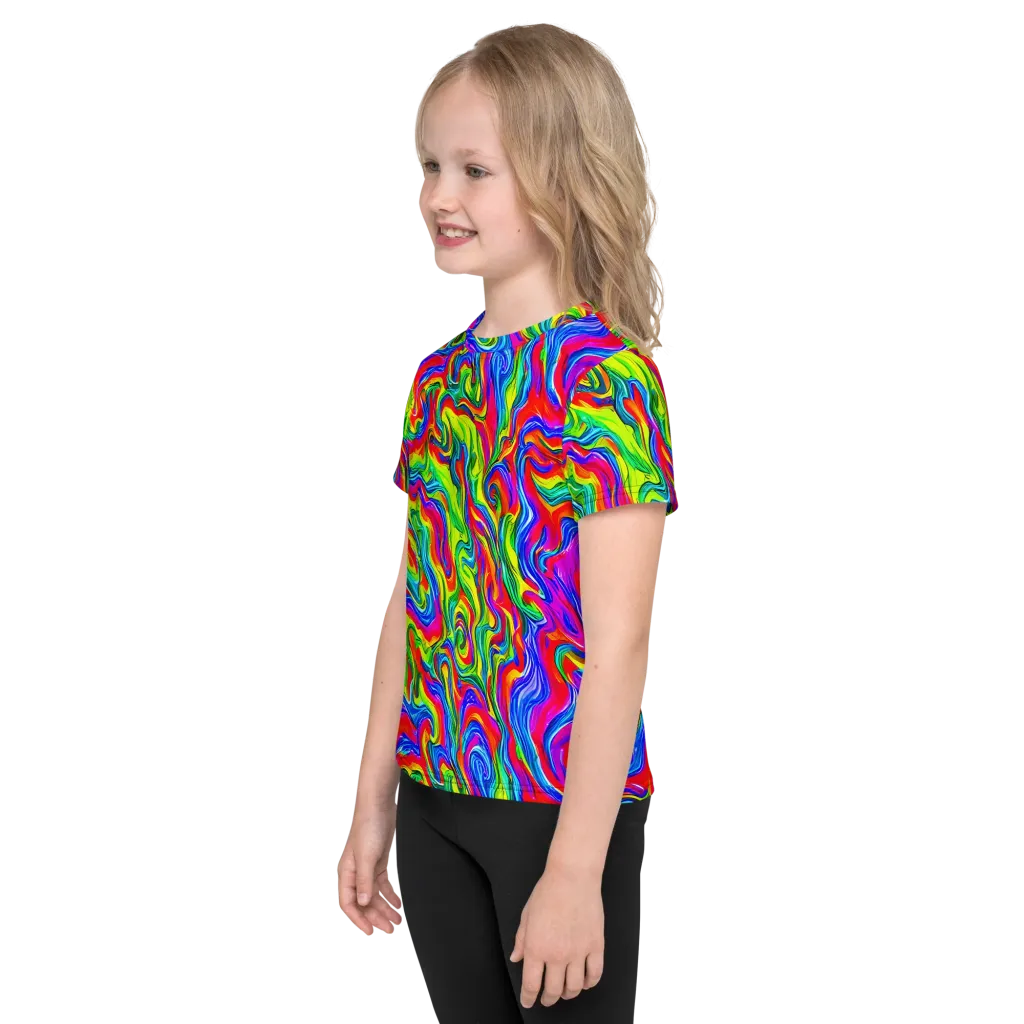 Color Storm on Kids Crew Neck T-Shirt — Left