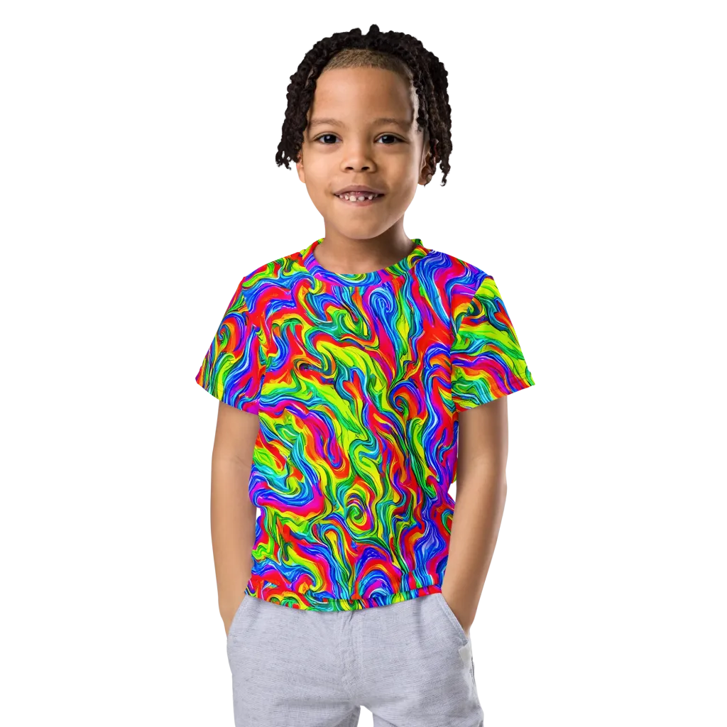 Color Storm on Kids Crew Neck T-Shirt — Front