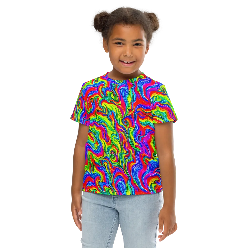 Color Storm on Kids Crew Neck T-Shirt — Front