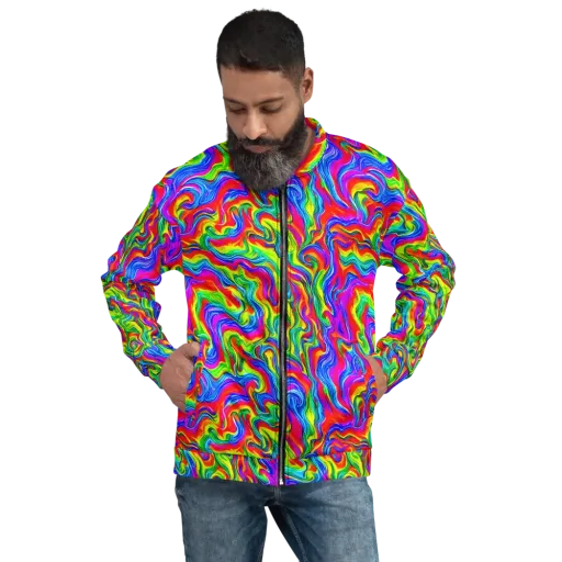 Color Storm on a Bomber Jacket