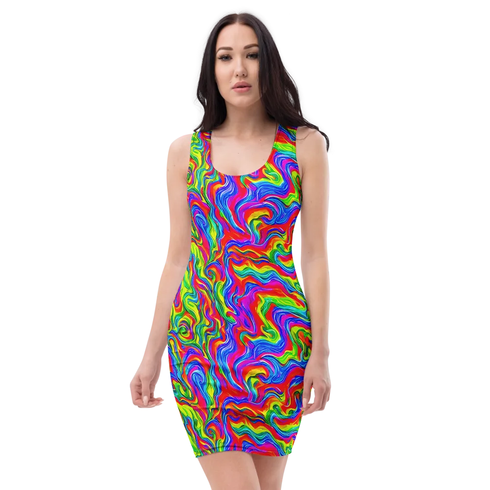 Color Storm on Bodycon Dress — Front