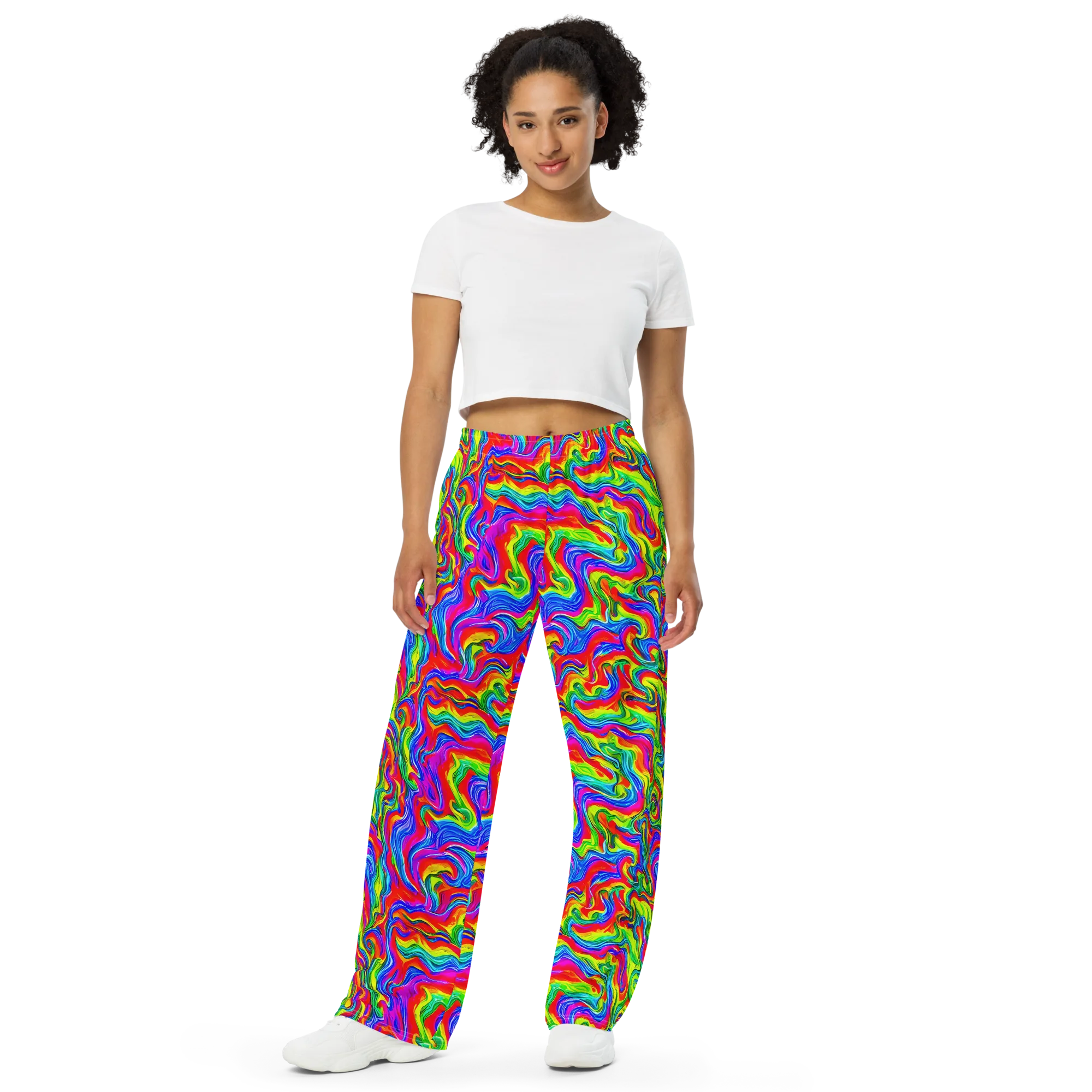 Color Storm on Wide-Leg Pants — Front