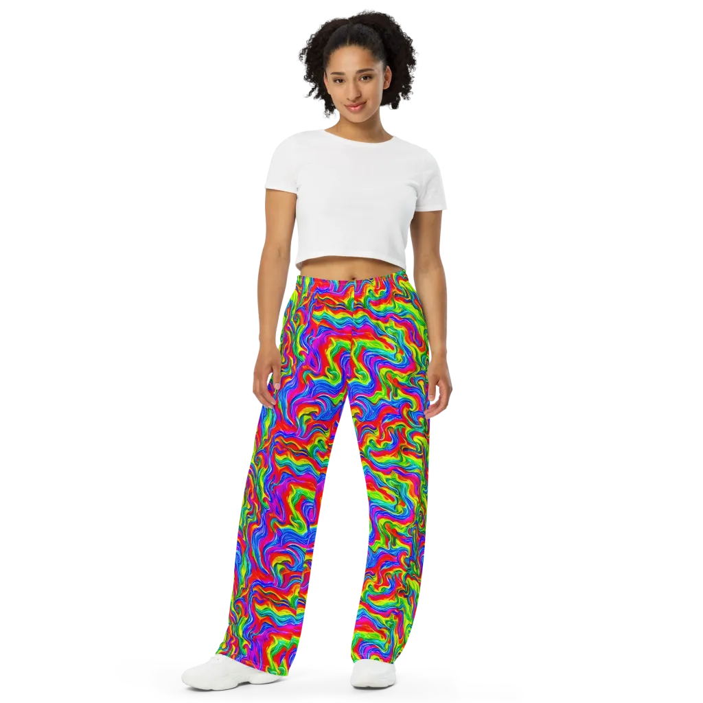 Color Storm on Wide-Leg Pants — Front