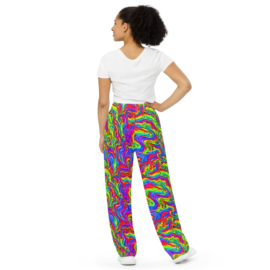 Color Storm on Wide-Leg Pants — Back