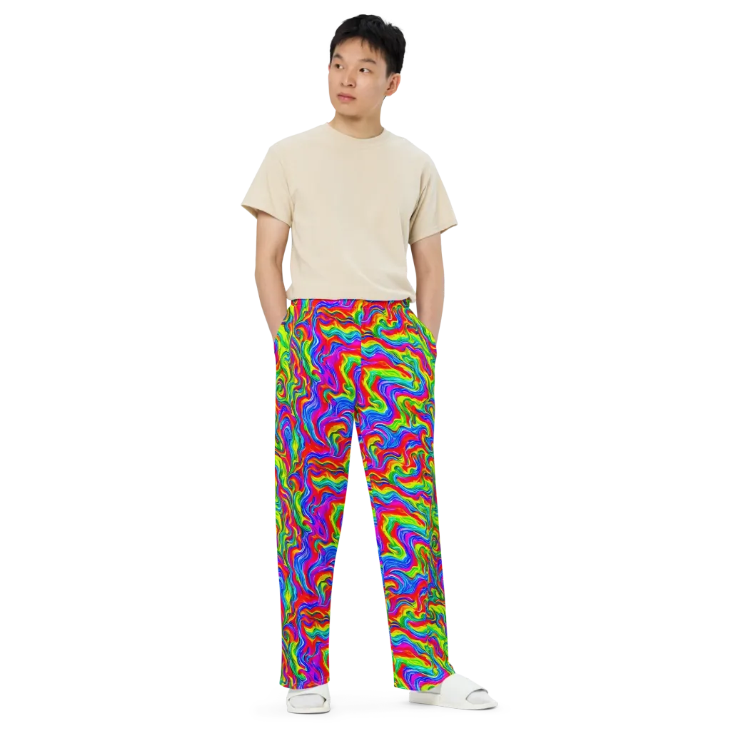 Color Storm on Wide-Leg Pants — Front